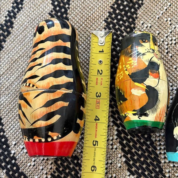 True Vintage Authentic Models Holland Wood Cat Nesting “Dolls” - Picture 9 of 11